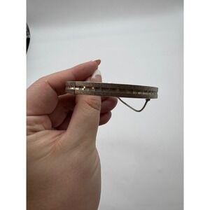 Vintage West Germany Silver Tone Hinged Bangle Bracelet with Safety Chain 17.1cm